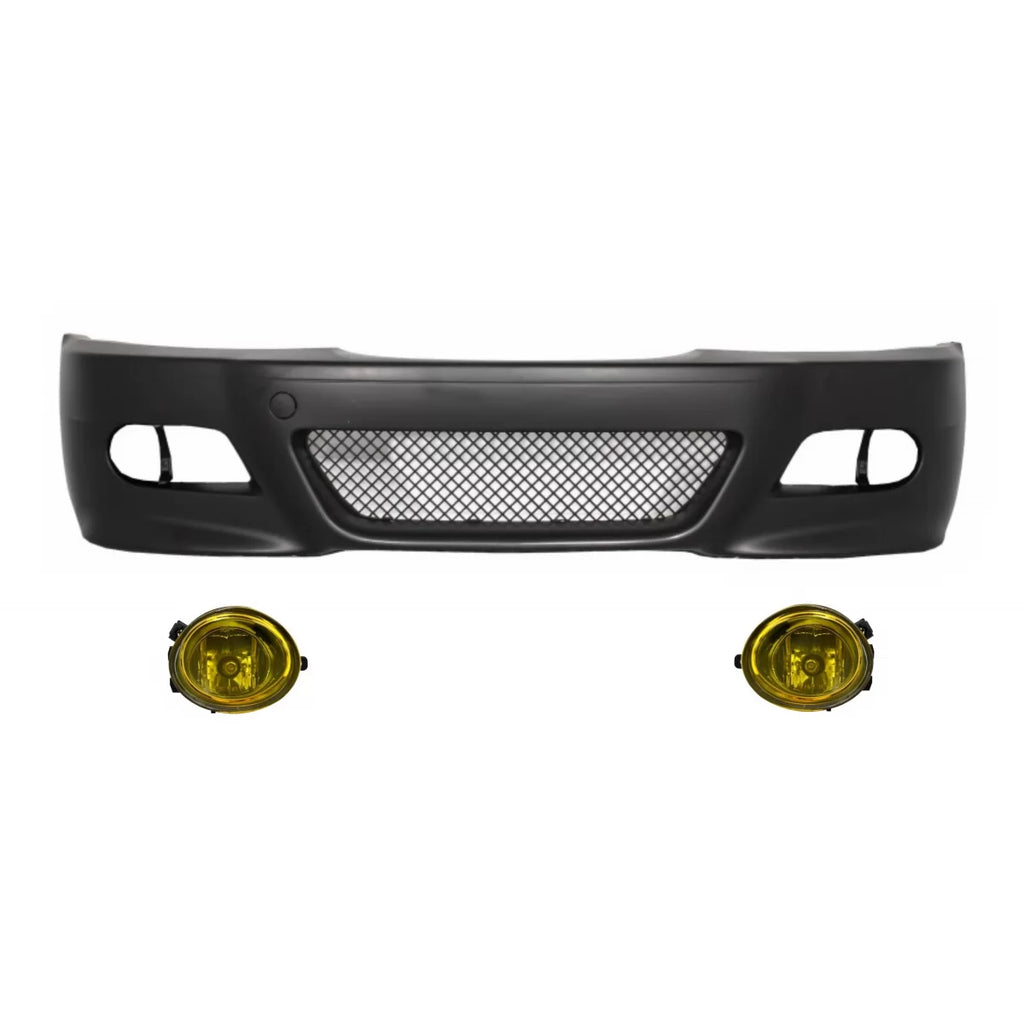Paraurti anteriore con Fendinebbia giallo per BMW Serie 3 Coupe Cabrio berlina station wagon E46 (1998-2004) M3 design
