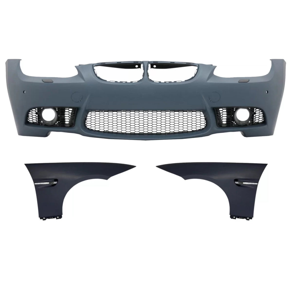 Paraurti anteriore con Parafanghi anteriori per BMW Serie 3 E92 Coupe E93 Cabrio (2006-2009) M3 stile con PDC