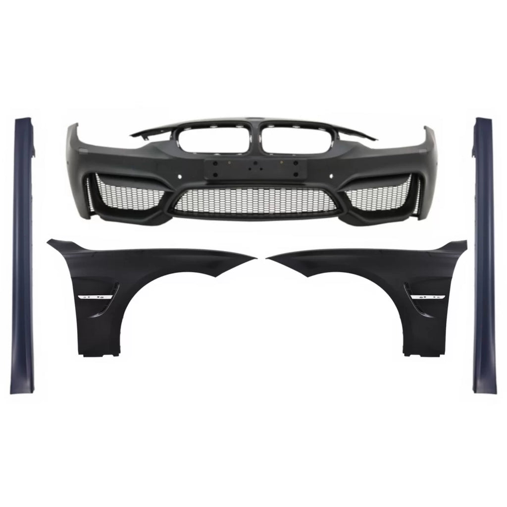 Paraurti anteriore con Parafanghi anteriori e Minigonne per BMW Serie 3 F30 F31 Pre-LCI & LCI (2011-2018) M4 design