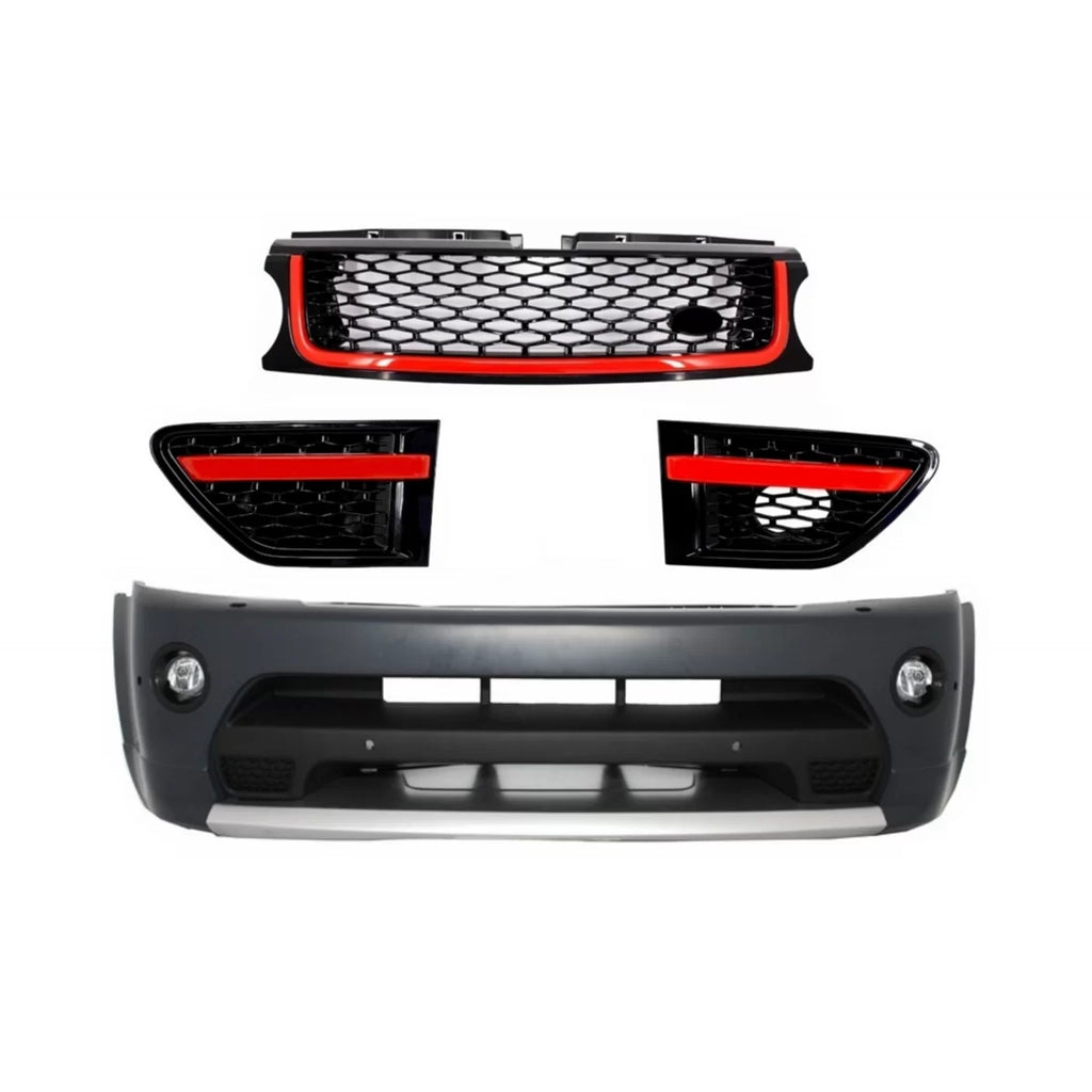 Paraurti anteriore e Gruppo griglie anteriori nero rosso Edition per Land Range Rover Sport L320 (2009-2013)