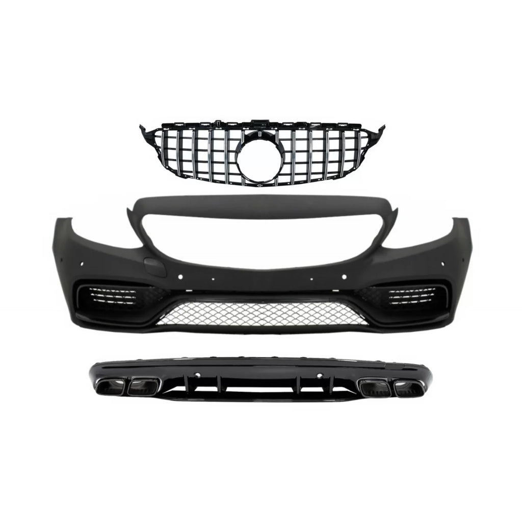 Paraurti anteriore griglia e aria diffusore per Mercedes Classe C W205 S205 (2014-2018) C63 design