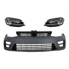 Paraurti anteriore con fari anteriori 3D DRL argento LED sequenziale dinamico sequenziale Indicatori di direzione per VW