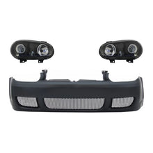 Carica l'immagine nel visualizzatore di Gallery, Paraurti anteriore con Fari anteriori neri per VW Golf IV 4 MK4 (10.1997-09.2003) R32 stile
