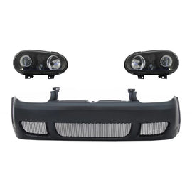 Paraurti anteriore con Fari anteriori neri per VW Golf IV 4 MK4 (10.1997-09.2003) R32 stile