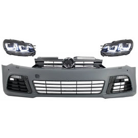 Paraurti anteriore con fari anteriori LED sequenziale Indicatore di direzione cromato per VW Golf VI 6 MK6 (2008-2013)