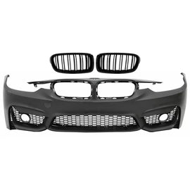 Paraurti anteriore con Griglie a doppio rene doppia lamella per BMW Serie 3 F30 F31 Non LCI & LCI (2011-2018) M3 Sport