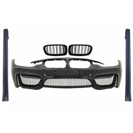 Paraurti anteriore con Griglie a doppio rene e Minigonne per BMW Serie 3 F30 F31 Pre-LCI & LCI (2011-2018) M4 design