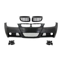 Paraurti anteriore con Griglie a doppio rene e fumé Fendinebbia per BMW Serie 3 E90 E91 berlina Touring (2004-2008)