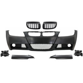 Paraurti anteriore con Griglie a doppio rene e Spoiler Lip per BMW Serie 3 E90 E91 berlina Touring (2004-2008) M-Technik