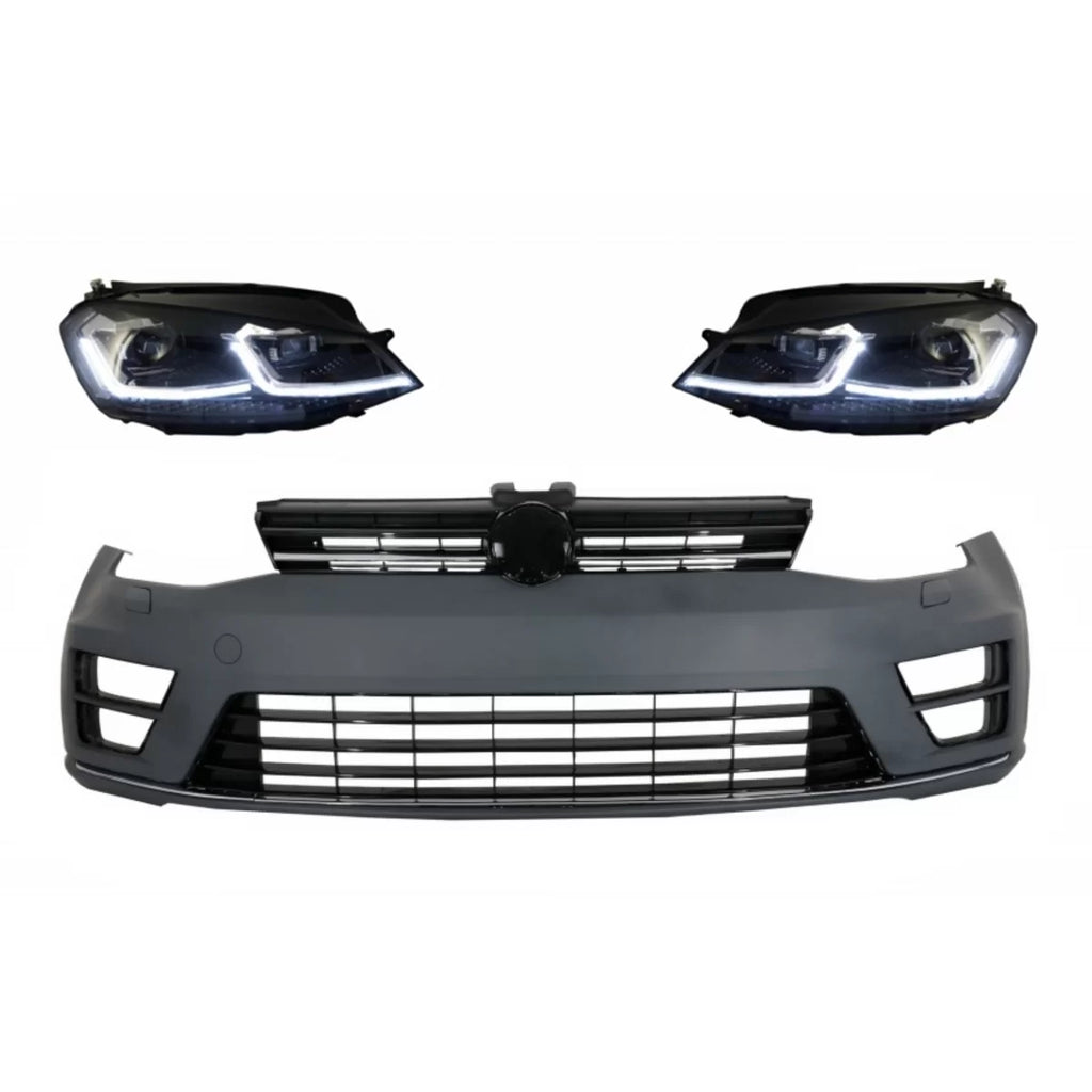 Paraurti anteriore con LED fari anteriori sequenziale dinamico Indicatori di direzione per VW Golf VII 7 (2013-2017)