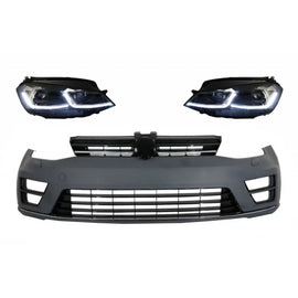 Paraurti anteriore con LED fari anteriori sequenziale dinamico Indicatori di direzione per VW Golf VII 7 (2013-2017)