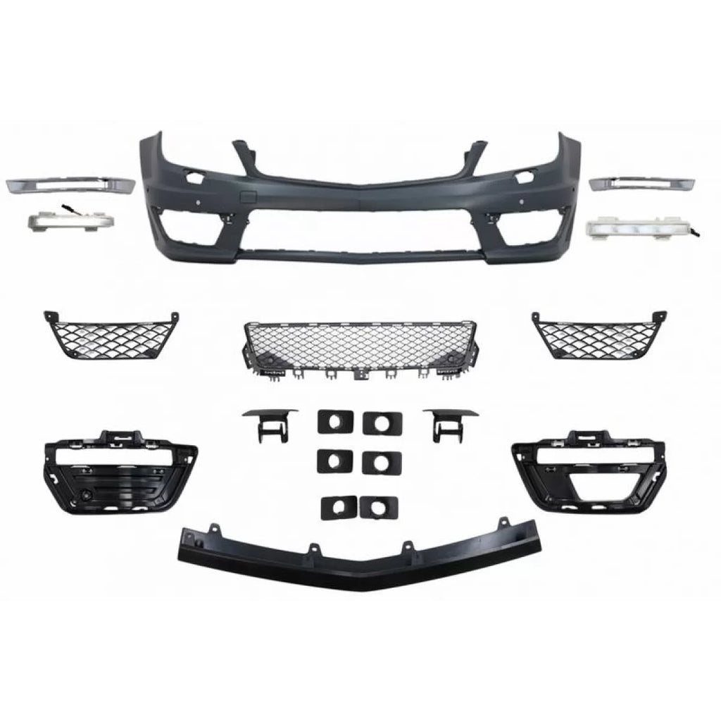 Paraurti anteriore per Mercedes-Benz Classe C W204 07-14 A design 63 restyling stile con DRL