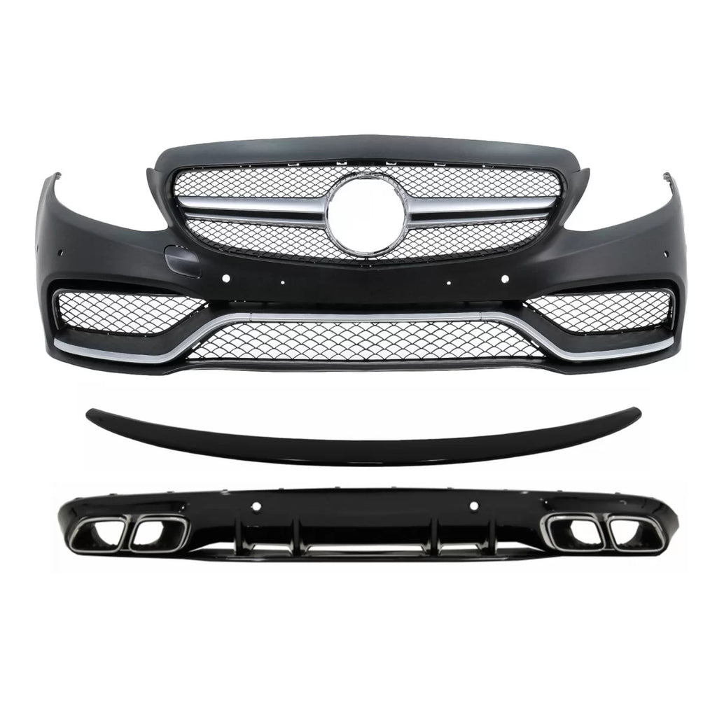 Paraurti anteriore per Mercedes Classe C C205 A205 Coupe Cabriolet (2014-2019) con Diffusore paraurti posteriore