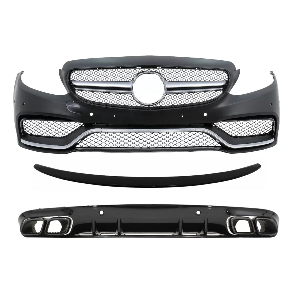 Paraurti anteriore per Mercedes Classe C C205 A205 Coupe Cabriolet (2014-2019) con Spoiler baule e Diffusore paraurti