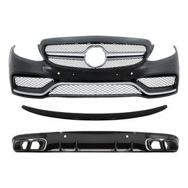Paraurti anteriore per Mercedes Classe C C205 A205 Coupe Cabriolet (2014-2019) con Spoiler baule e Diffusore paraurti