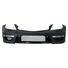 Paraurti anteriore per Mercedes Classe C W204 (2012-2014) C63 restyling design con fari anteriori DRL nero