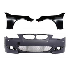 Carica l'immagine nel visualizzatore di Gallery, Paraurti anteriore PDC 18mm con Parafanghi anteriori per BMW Serie 5 E60 E61 berlina Touring (2007-2010) M5 design