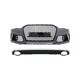Paraurti anteriore con Diffusore paraurti posteriore con Terminali di scarico per Audi A6 C7 4G restyling (2011-2014)