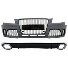 Carica l'immagine nel visualizzatore di Gallery, Paraurti anteriore con Diffusore paraurti posteriore Diffuserand Terminali di scarico per Audi A4 B8 pre-restyling
