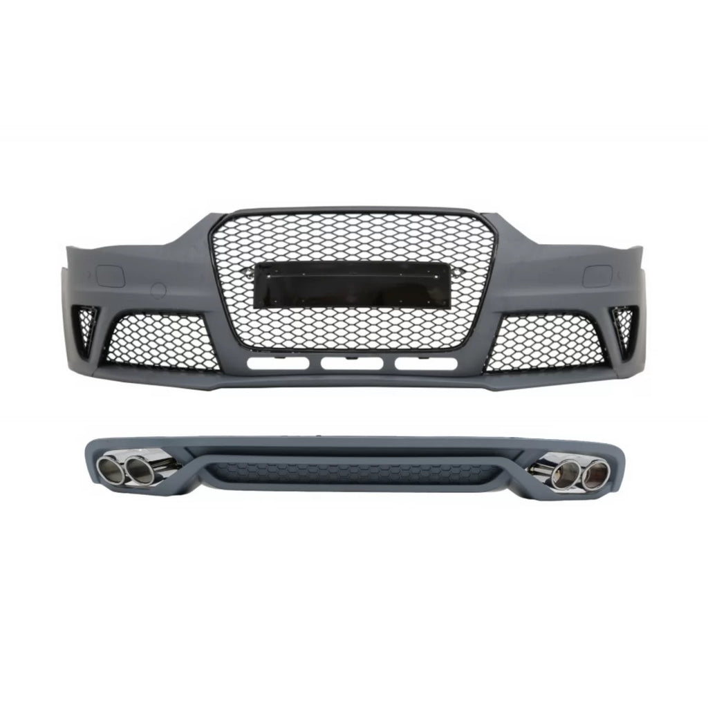 Paraurti anteriore con posteriore diffusore e Terminali di scarico per Audi A4 B8 berlina restyling (2012-2015) RS4