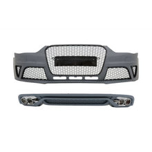 Carica l'immagine nel visualizzatore di Gallery, Paraurti anteriore con posteriore diffusore e Terminali di scarico per Audi A4 B8 berlina restyling (2012-2015) RS4