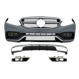 Paraurti anteriore con posteriore diffusore e Terminali di scarico cromato per Mercedes Classe E W212 restyling