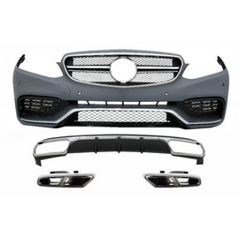 Paraurti anteriore con posteriore diffusore e Terminali di scarico cromato per Mercedes Classe E W212 restyling