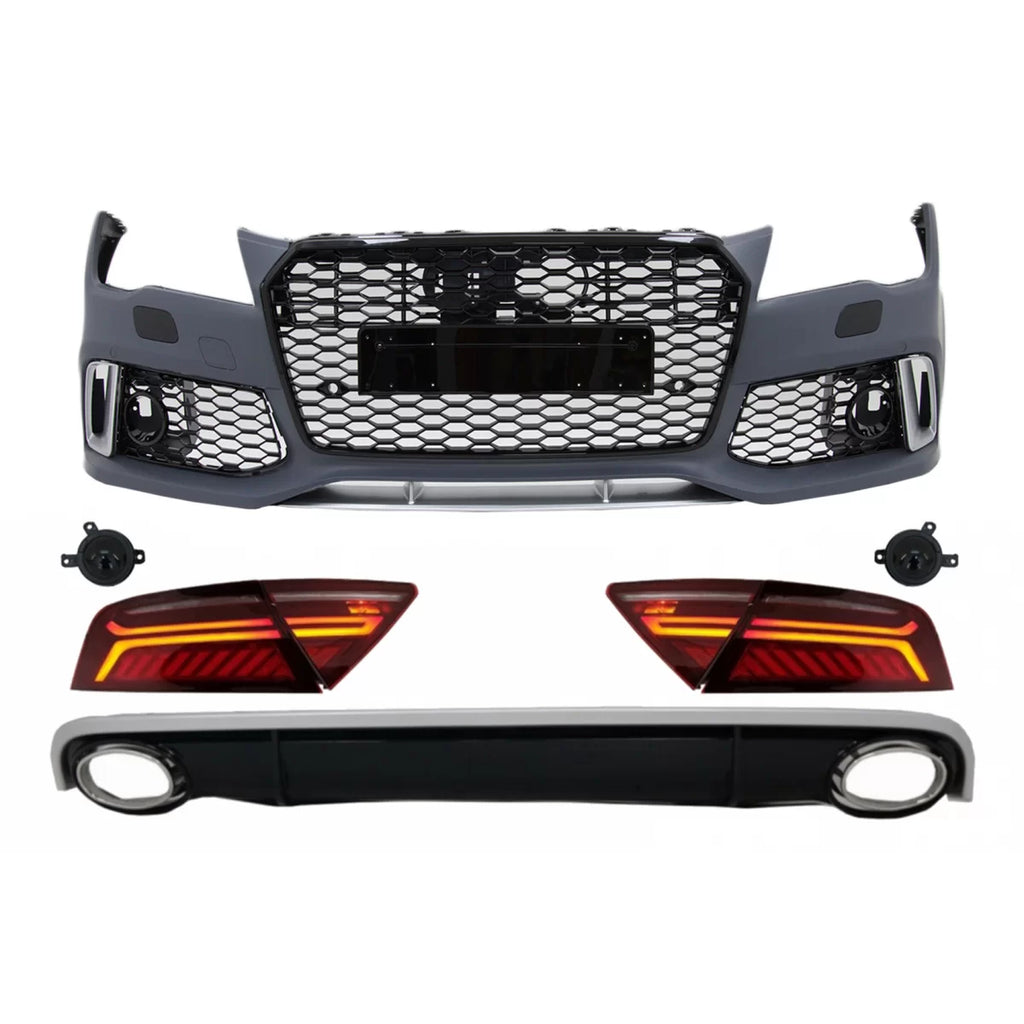 Paraurti anteriore & posteriore diffusore con Terminali di scarico e LED fanali posteriori per Audi A7 4G pre-restyling