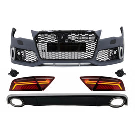 Paraurti anteriore & posteriore diffusore con Terminali di scarico e LED fanali posteriori per Audi A7 4G pre-restyling