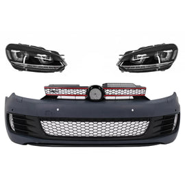 Paraurti anteriore con RHD fari anteriori LED DRL sequenziale Indicatore di direzione cromato per VW Golf VI 6