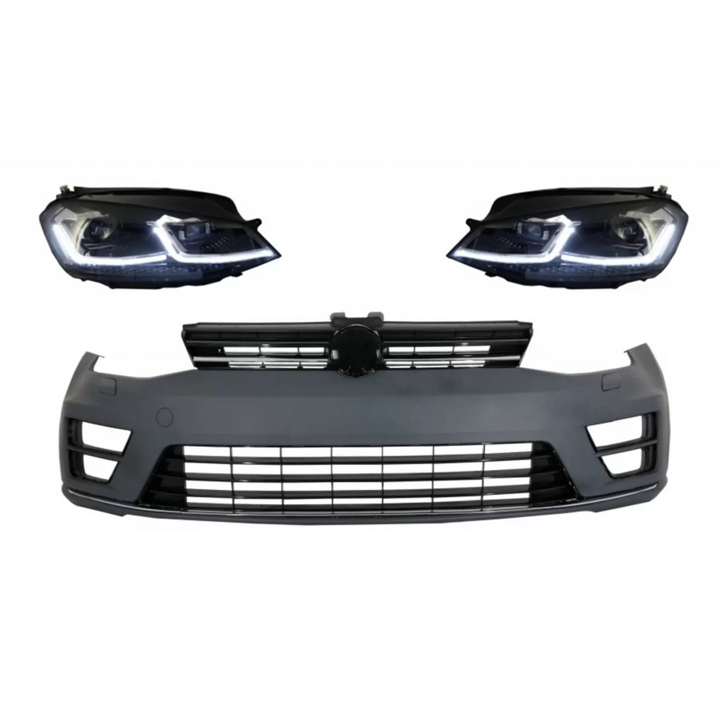 Paraurti anteriore con RHD LED fari anteriori sequenziale dinamico Indicatori di direzione per VW Golf VII 7 (2013-2017)