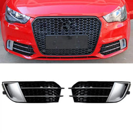 Paraurti anteriore laterale griglia per Audi A1 8X 2010-2014 RS1 stile Nero lucido / argento sinistro e destro 2 pezzi