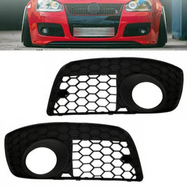 Paraurti anteriore laterale griglia per VW Golf V (5) 04-08 GT / GTI nido d’ape con fendinebbia lampada foro sinistro