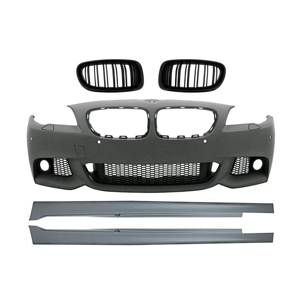 Paraurti anteriore con Minigonne e Griglie centrali a doppio rene per BMW Serie 5 F10 F11 Non LCI (07.2010-2013) berlina