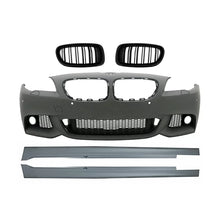 Paraurti anteriore con Minigonne e Griglie centrali a doppio rene per BMW Serie 5 F10 F11 Non LCI (07.2010-2013) berlina