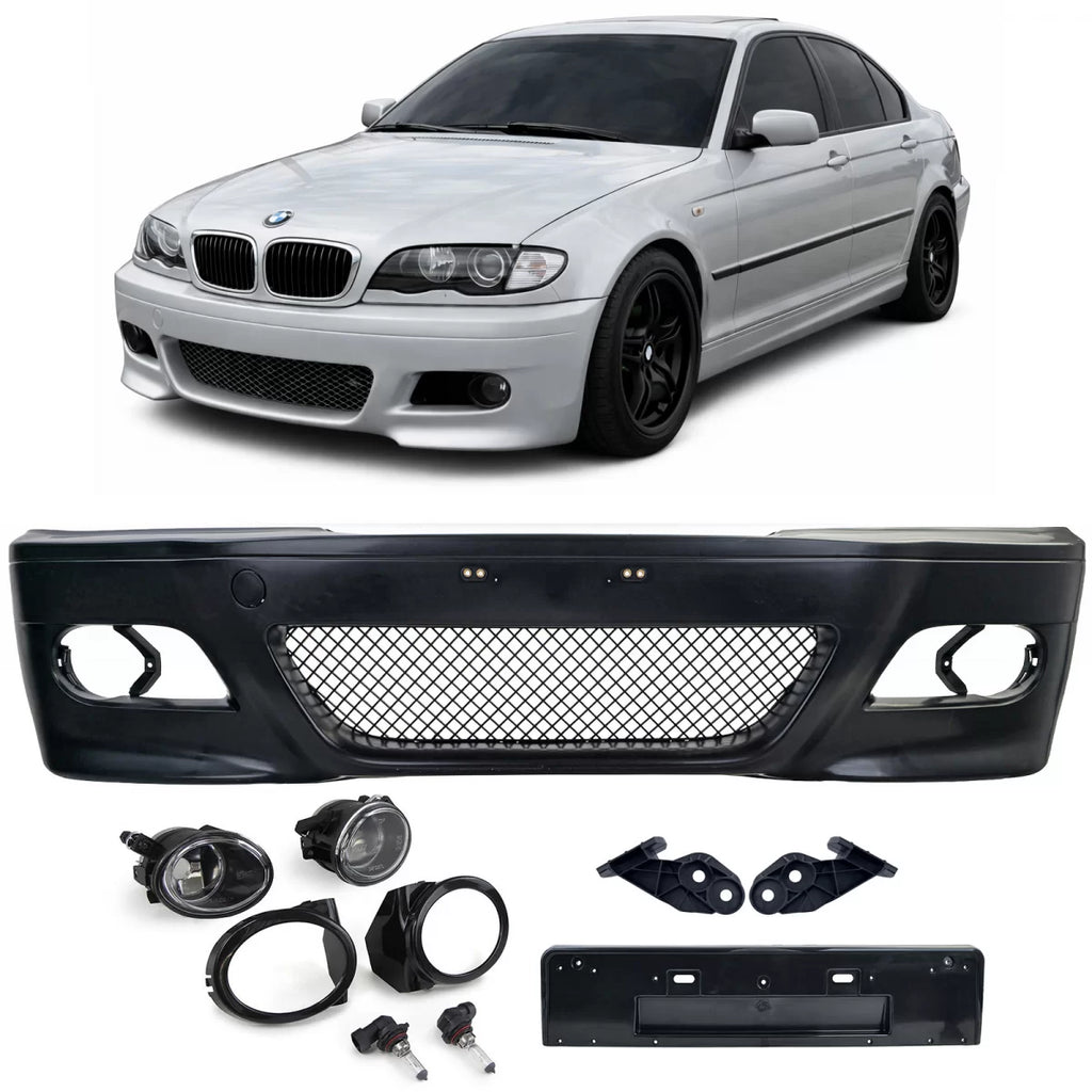 Paraurti anteriore Sport + ABE + trasparente Fendinebbia per BMW E46 berlina Touring LCI