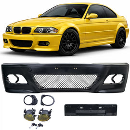 Paraurti anteriore Sport + ABE + giallo Fendinebbia per BMW E46 coupe cabriolet
