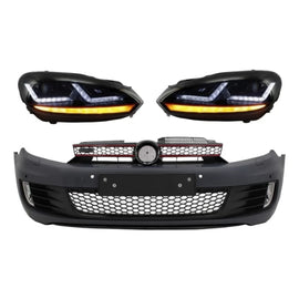 Paraurti anteriore per VW Golf 6 (2008-2013) stile con Osram LED fari anteriori xenon conversione rosso GTI dinamico
