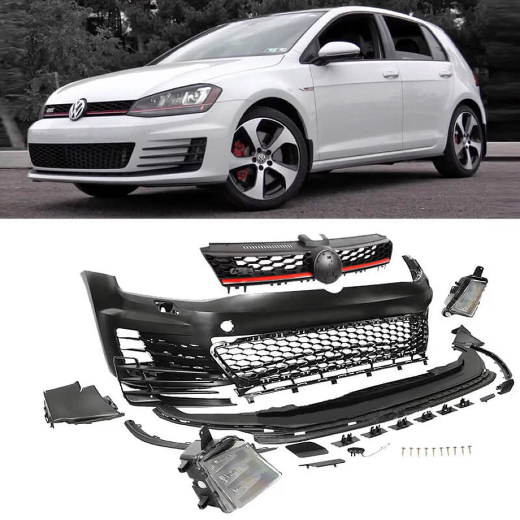 Paraurti anteriore per VW Golf VII (7) 13-17 GTI stile set con griglia & Led Fendinebbia
