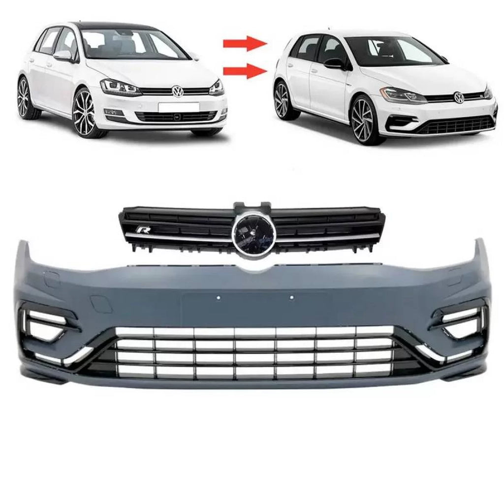 Paraurti anteriore per VW Golf VII (7) 13-17 conversione allo stile R 7.5 stile 17-19 con griglia