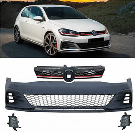 Paraurti anteriore per VW Golf VII (7) 13-17 conversione allo stile GTI 7.5 stile 17-19 set con griglia & Led