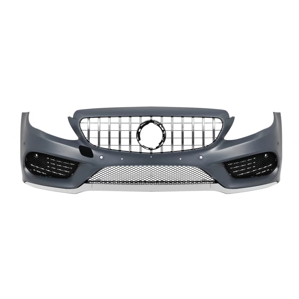 Anteriore A design Line paraurti per Mercedes Classe C W205 berlina, S205 station wagon 2013-2018 con cromato/nero GT