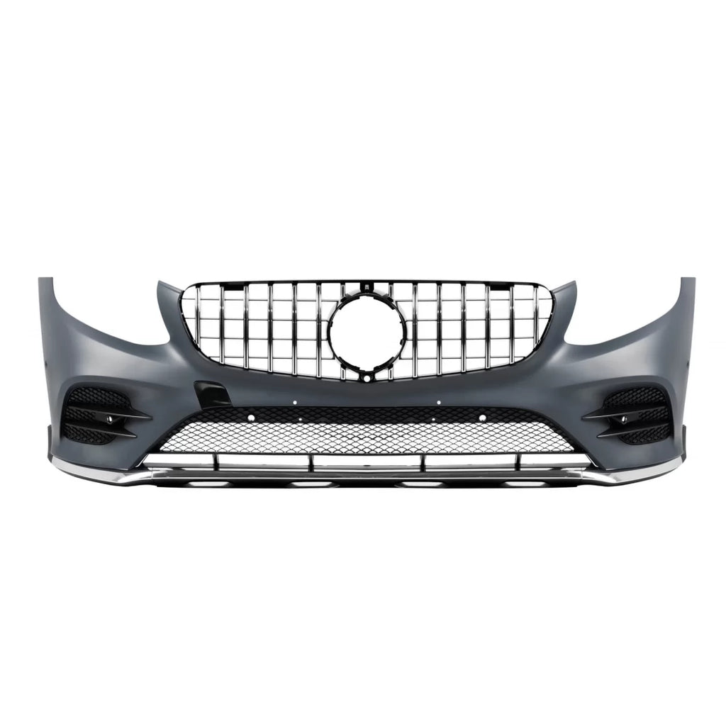 Anteriore A design line paraurti per Mercedes GLC SUV X253, GLC Coupe C253 2015-2019 con cromato/nero GT griglia