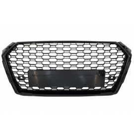 Griglia anteriore per Audi A4 B9 16-19 RS4 stile nido d’ape Nero lucido 1 pezzo