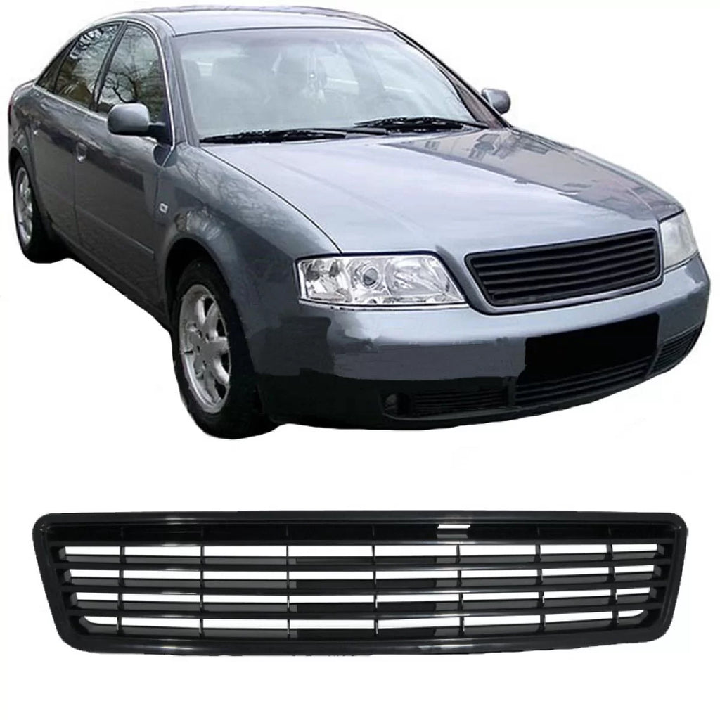 Griglia anteriore per Audi A6 4B C5 97-01 senza logo nero 1 pezzo
