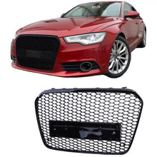 Carica l'immagine nel visualizzatore di Gallery, Griglia anteriore per Audi A6 4G C7 11-15 RS6 stile nido d’ape Nero lucido 1pc
