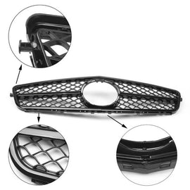 Griglia anteriore per Mercedes-Benz Classe C W204 07-14 A design C63 stile con singolo Fence Nero lucido 1pc