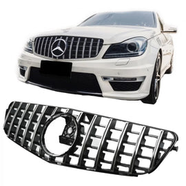 Griglia anteriore per Mercedes-Benz Classe C W204 07-14 GT A design Panamericana stile nero/cromato 1 pezzo