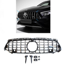 Griglia anteriore per Mercedes-Benz Classe A W177 restyling 23+ GT A design Panamericana stile nero/cromato 1 pezzo