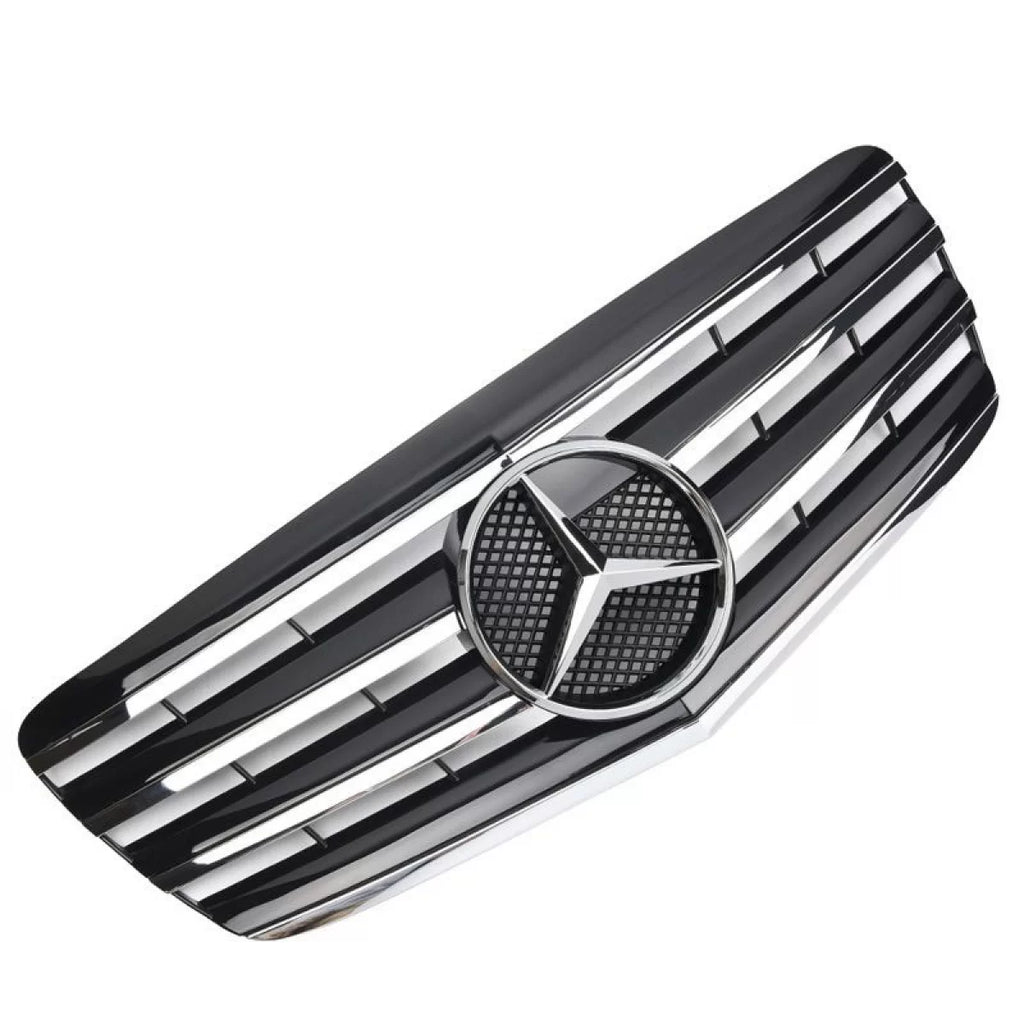 Griglia anteriore per Mercedes-Benz Classe E W211 06-09 A design stile con 4 Fence nero/cromato 1 pezzo